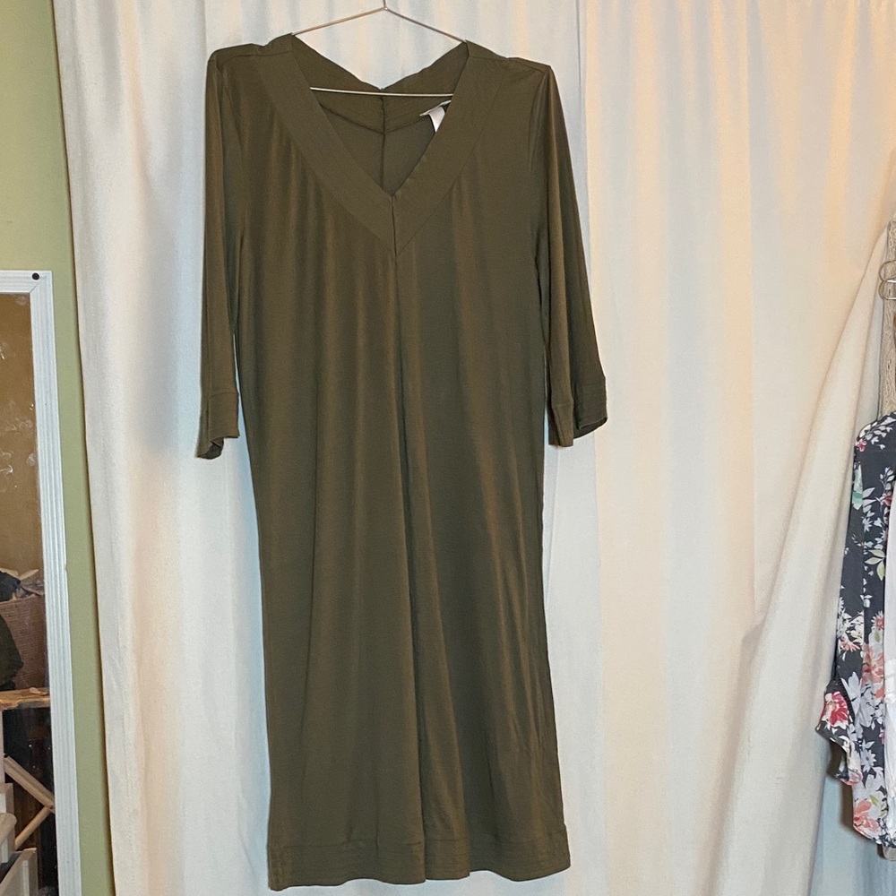 Hanro Olive Long Sleeve Dress